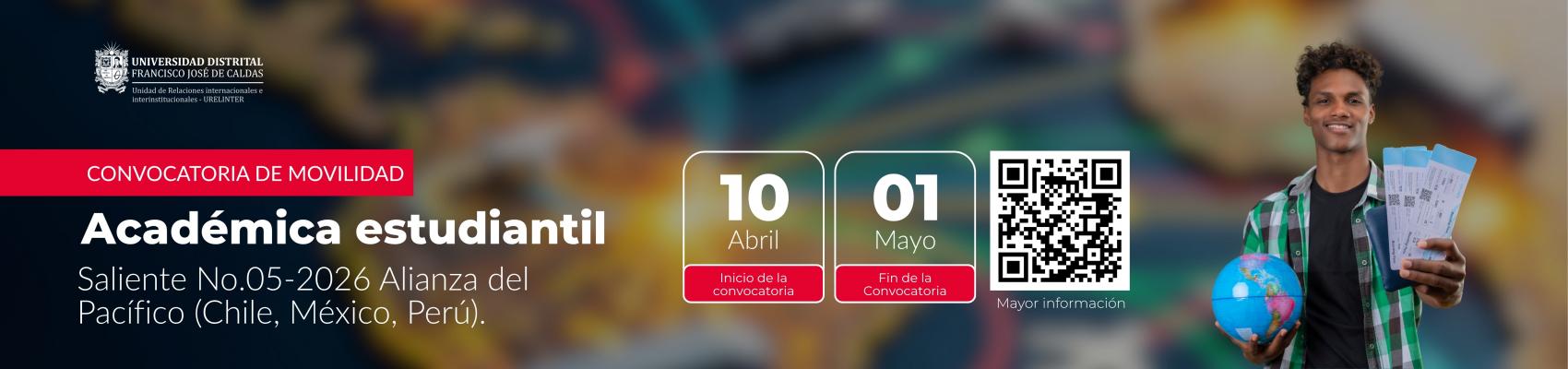 Convocatoria de Movilidad Académica Estudiantil Saliente No. 05-2026